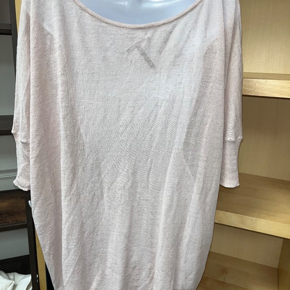 SARAH PACINI LINEN COVER UP TOP WOMENS OSFM LIGHTEST PINK - Picture 3 of 4